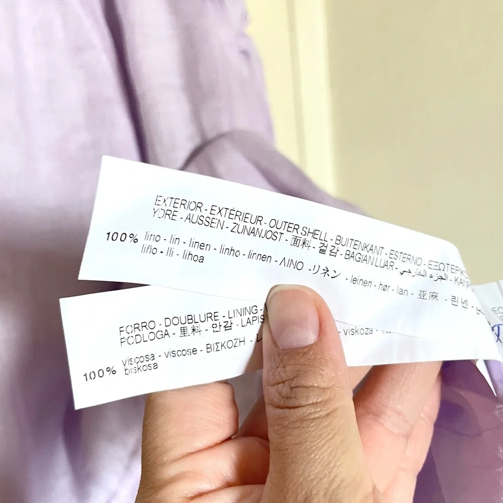 ZARA Girls Lilac Pastel Linen Dress - Picture 8 of 9